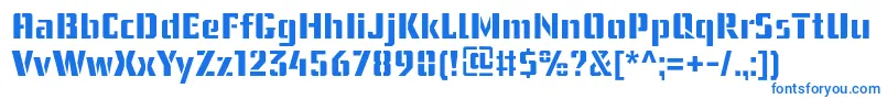 Шрифт UssrStencil – синие шрифты на белом фоне