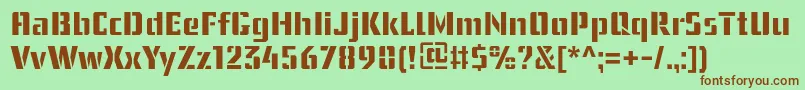 UssrStencil Font – Brown Fonts on Green Background