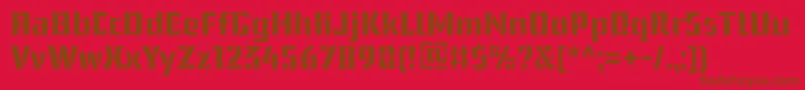 UssrStencil Font – Brown Fonts on Red Background