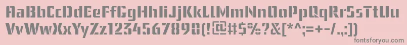 UssrStencil Font – Gray Fonts on Pink Background