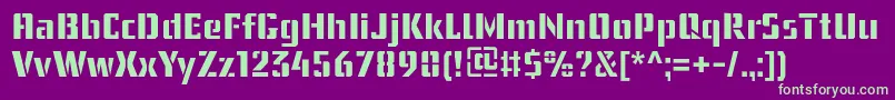 UssrStencil-fontti – vihreät fontit violetilla taustalla