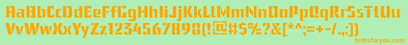 UssrStencil Font – Orange Fonts on Green Background