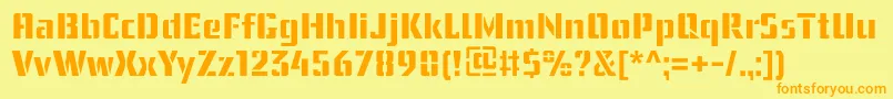UssrStencil Font – Orange Fonts on Yellow Background