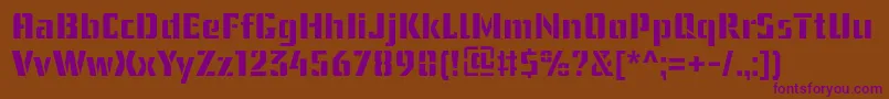 UssrStencil-fontti – violetit fontit ruskealla taustalla