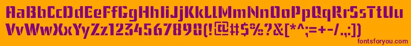 UssrStencil Font – Purple Fonts on Orange Background