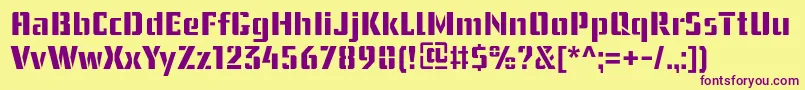 UssrStencil-fontti – violetit fontit keltaisella taustalla