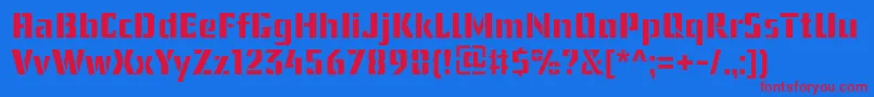 UssrStencil Font – Red Fonts on Blue Background