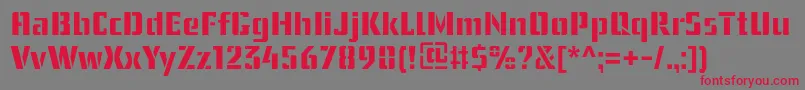 UssrStencil-Schriftart – Rote Schriften auf grauem Hintergrund
