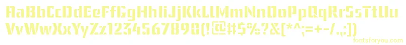 UssrStencil-fontti – keltaiset fontit valkoisella taustalla