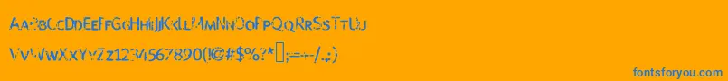 Strangeboy Font – Blue Fonts on Orange Background