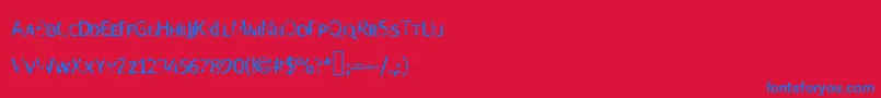Strangeboy Font – Blue Fonts on Red Background