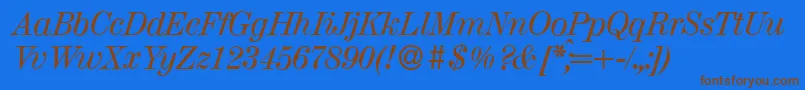 MagazineItalic Font – Brown Fonts on Blue Background
