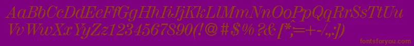 MagazineItalic Font – Brown Fonts on Purple Background
