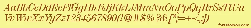 fuente MagazineItalic – Fuentes Marrones Sobre Fondo Amarillo