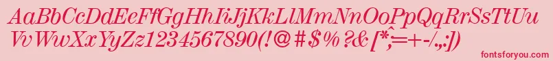 MagazineItalic Font – Red Fonts on Pink Background