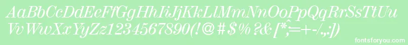 MagazineItalic Font – White Fonts on Green Background