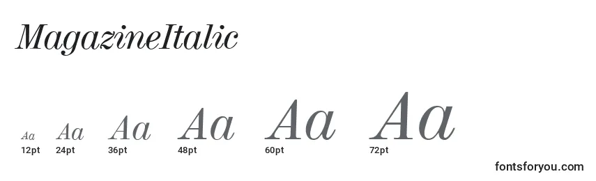 MagazineItalic Font Sizes