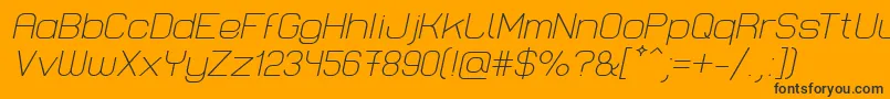 LastwaerkLightOblique Font – Black Fonts on Orange Background