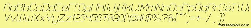 LastwaerkLightOblique Font – Black Fonts on Yellow Background