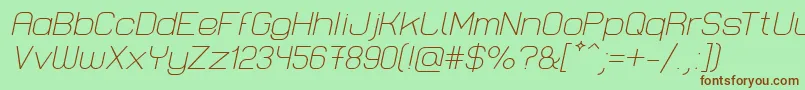 LastwaerkLightOblique Font – Brown Fonts on Green Background