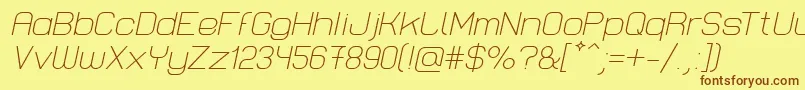 LastwaerkLightOblique Font – Brown Fonts on Yellow Background