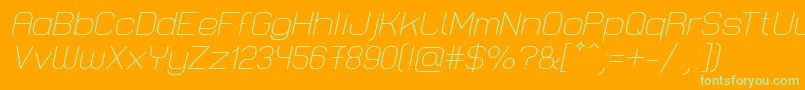 Шрифт LastwaerkLightOblique – зелёные шрифты на оранжевом фоне