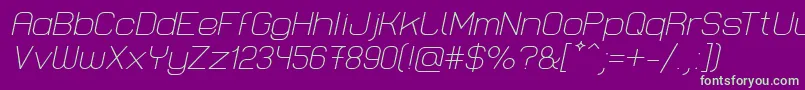 LastwaerkLightOblique Font – Green Fonts on Purple Background