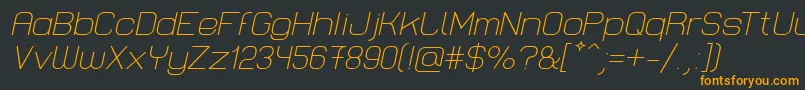 フォントLastwaerkLightOblique – 黒い背景にオレンジの文字