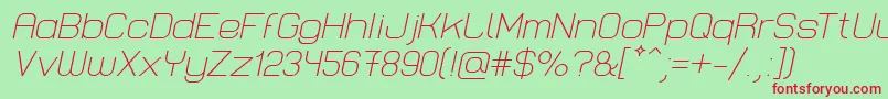 LastwaerkLightOblique Font – Red Fonts on Green Background