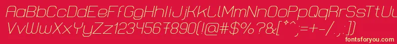 LastwaerkLightOblique Font – Yellow Fonts on Red Background