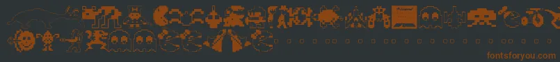 Arcade ffy Font – Brown Fonts on Black Background