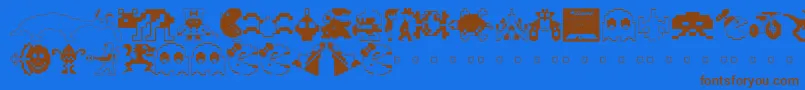 Więcej informacji o czcionce Arcade ffy Czcionka Arcade ffy – brązowe czcionki na niebieskim tle
