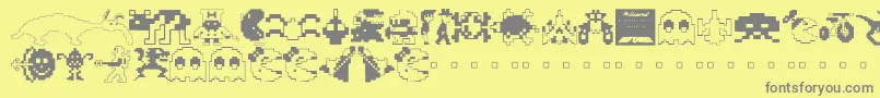fuente Arcade ffy – Fuentes Grises Sobre Fondo Amarillo