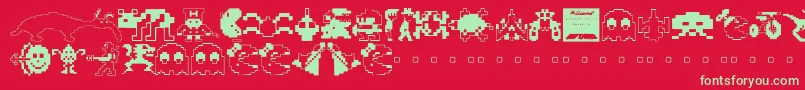 Arcade ffy Font – Green Fonts on Red Background
