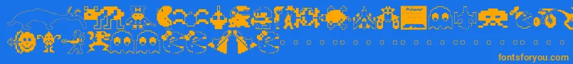 Police Arcade ffy – polices orange sur fond bleu