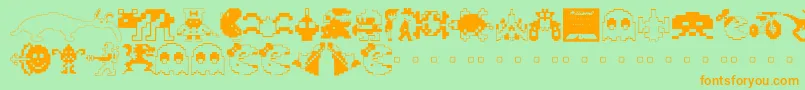 Arcade ffy Font – Orange Fonts on Green Background