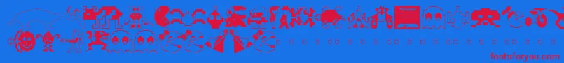 フォントArcade ffy – 赤い文字の青い背景