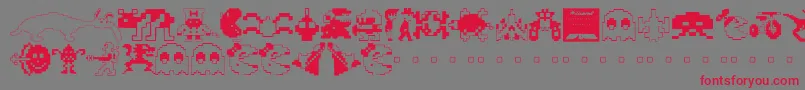 フォントArcade ffy – 赤い文字の灰色の背景