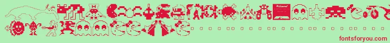 Arcade ffy Font – Red Fonts on Green Background