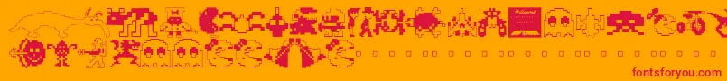 Arcade ffy Font – Red Fonts on Orange Background