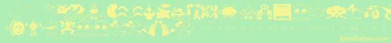 Arcade ffy Font – Yellow Fonts on Green Background