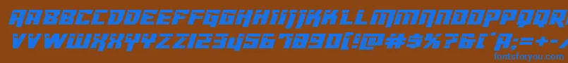 Dangerbotexpandital Font – Blue Fonts on Brown Background