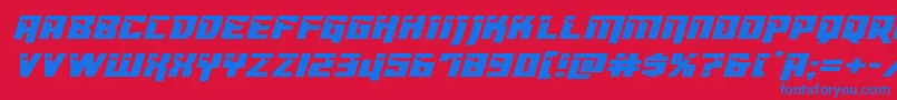 Dangerbotexpandital Font – Blue Fonts on Red Background