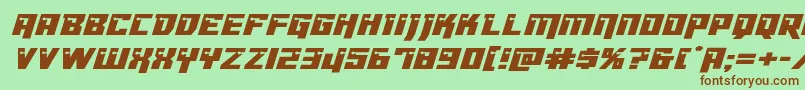 Dangerbotexpandital Font – Brown Fonts on Green Background