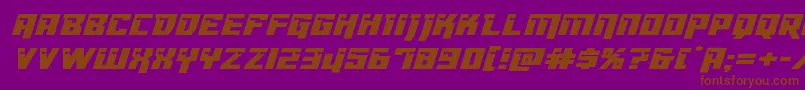 Dangerbotexpandital Font – Brown Fonts on Purple Background