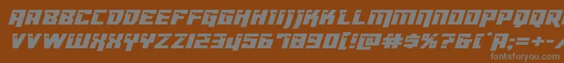 Dangerbotexpandital Font – Gray Fonts on Brown Background