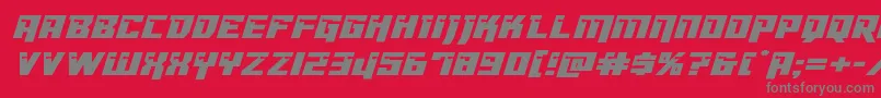 Dangerbotexpandital Font – Gray Fonts on Red Background