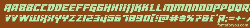 Dangerbotexpandital Font – Green Fonts on Brown Background