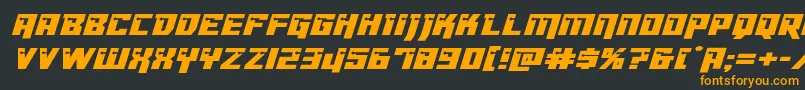 Dangerbotexpandital Font – Orange Fonts on Black Background