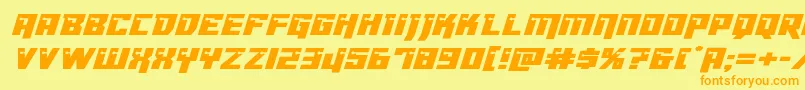 Dangerbotexpandital Font – Orange Fonts on Yellow Background